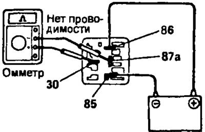 Проверьте реле и замените его при необходимости